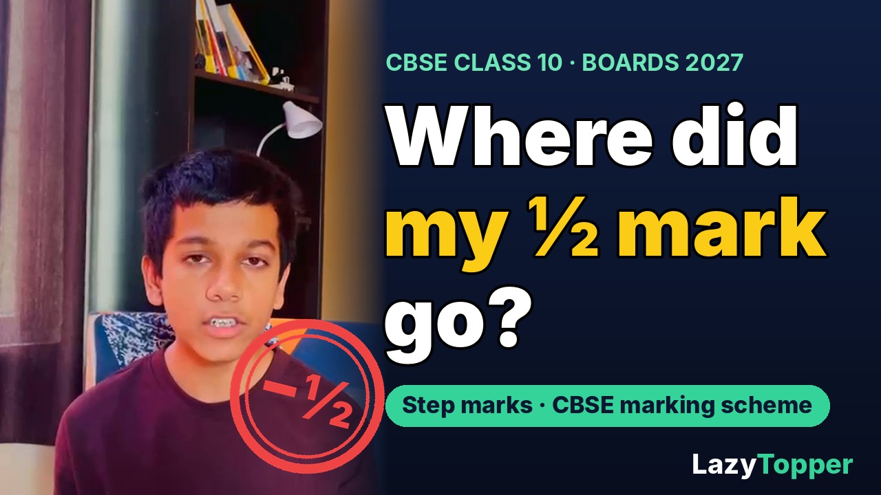 Swajeet, a Class 10 student, holding up his marked answer